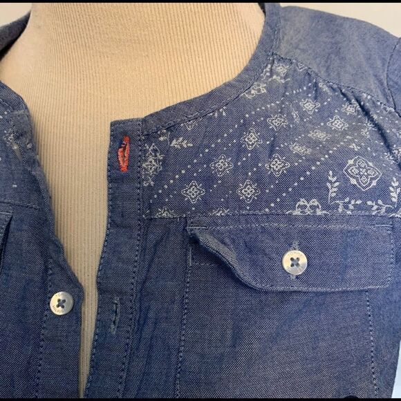 Tommy Hilfiger Blue Chambray Romper Sz M - Picture 3 of 6